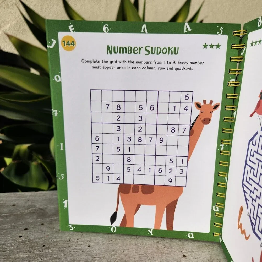 NEW Kids Brain Teaser Puzzle Activity Book Sodoku Crossword Word Search Numbers